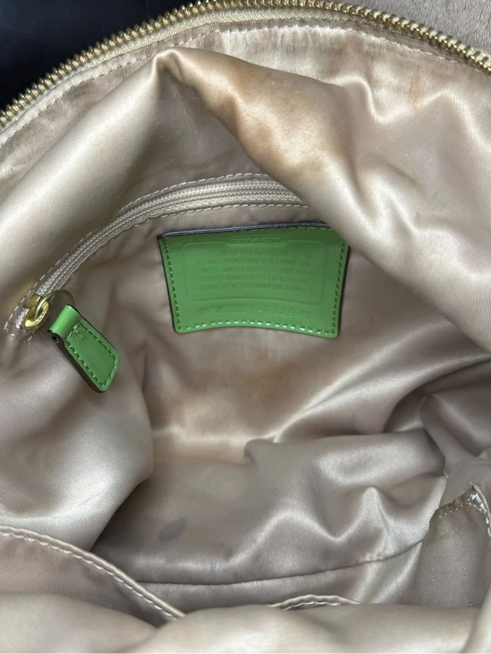 Rare Coach Poppy Y2K Signature Canvas Crossbody Satchel Lime Green